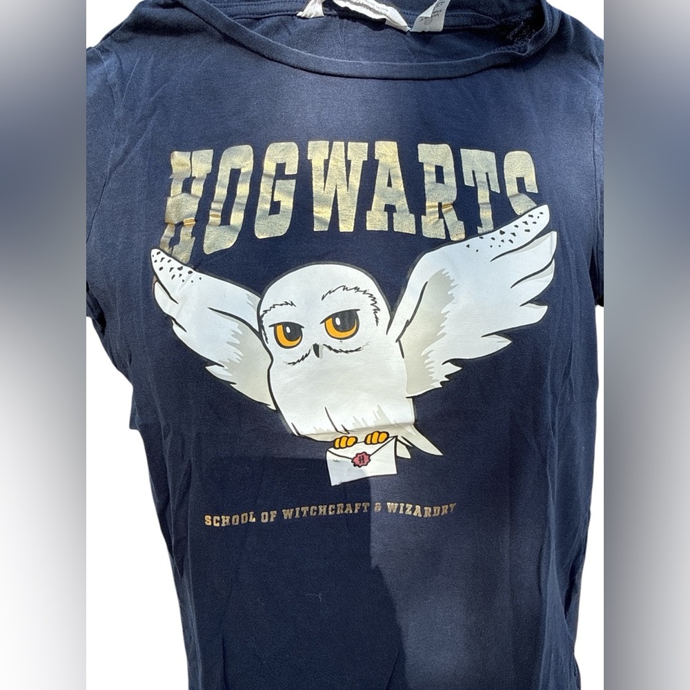Kids H&M Harry Potter Hogwarts Hedwig Owl T-Shirt Youth 12/14 Navy Graphic Tee - Picture 2 of 6
